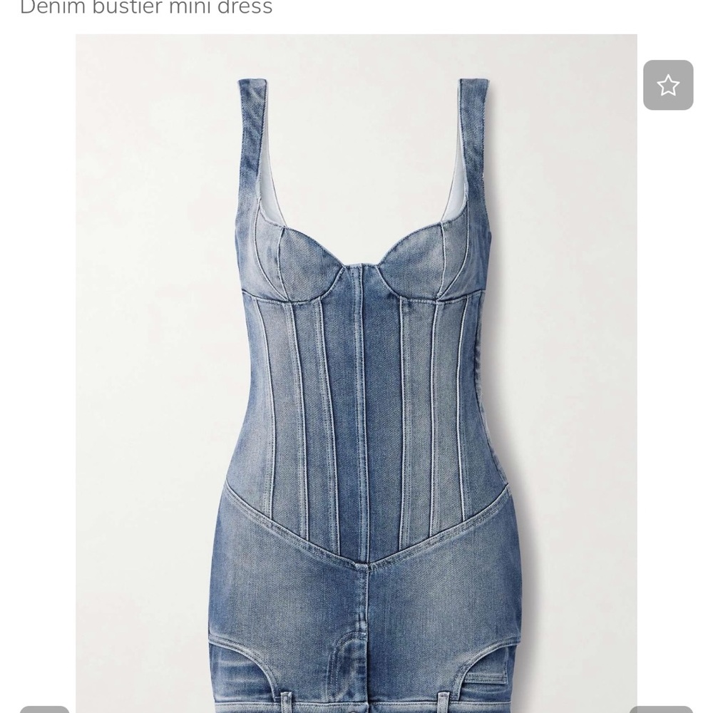 Off-White Blue Denim Midi Dress